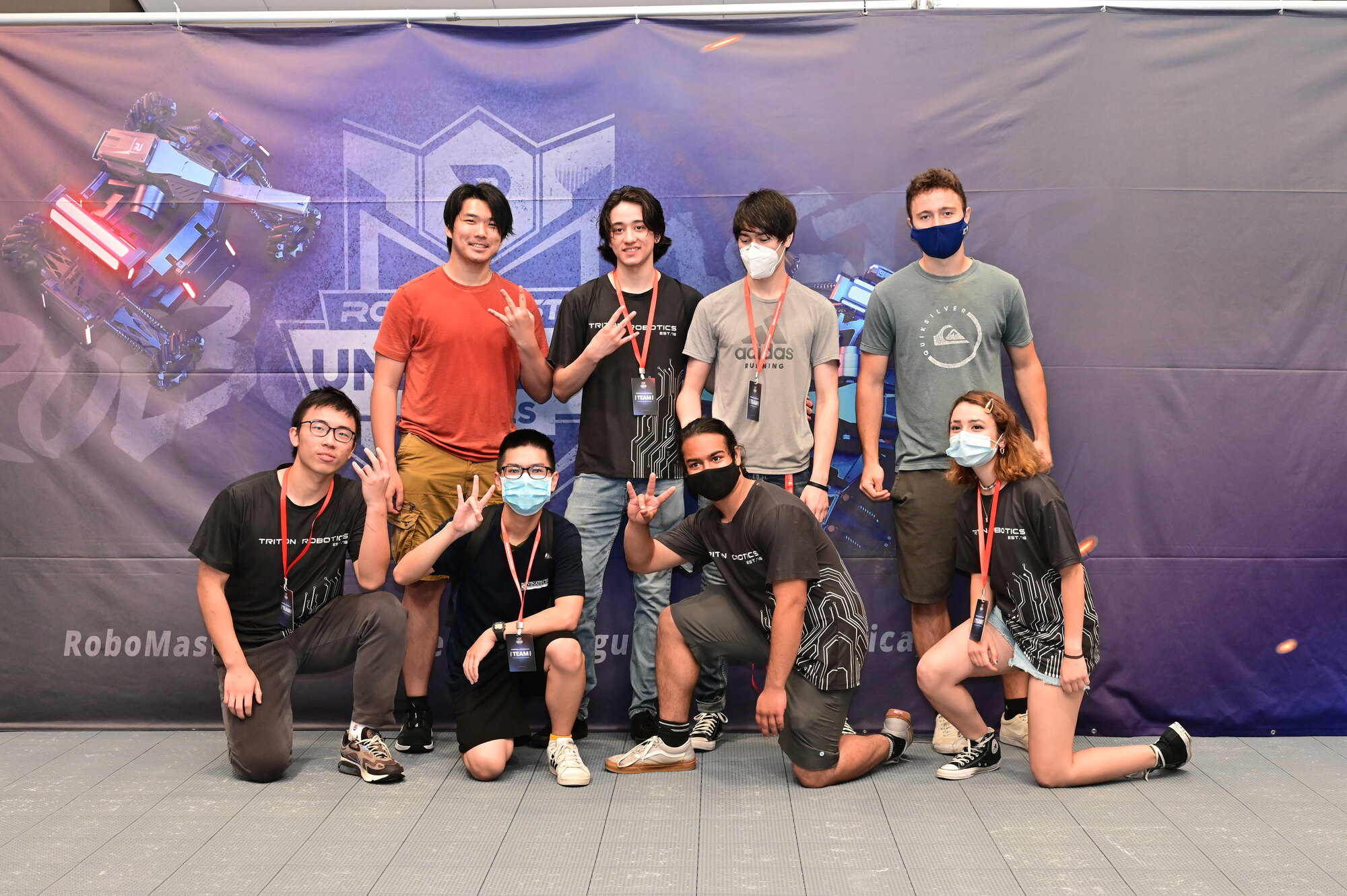 Triton Robotics members at a RoboMaster event during the 2019–21 seasons