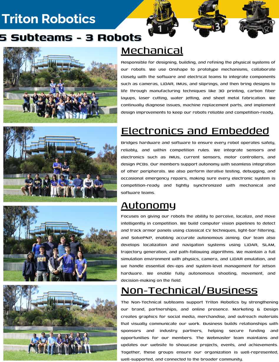 Triton Robotics experience overview