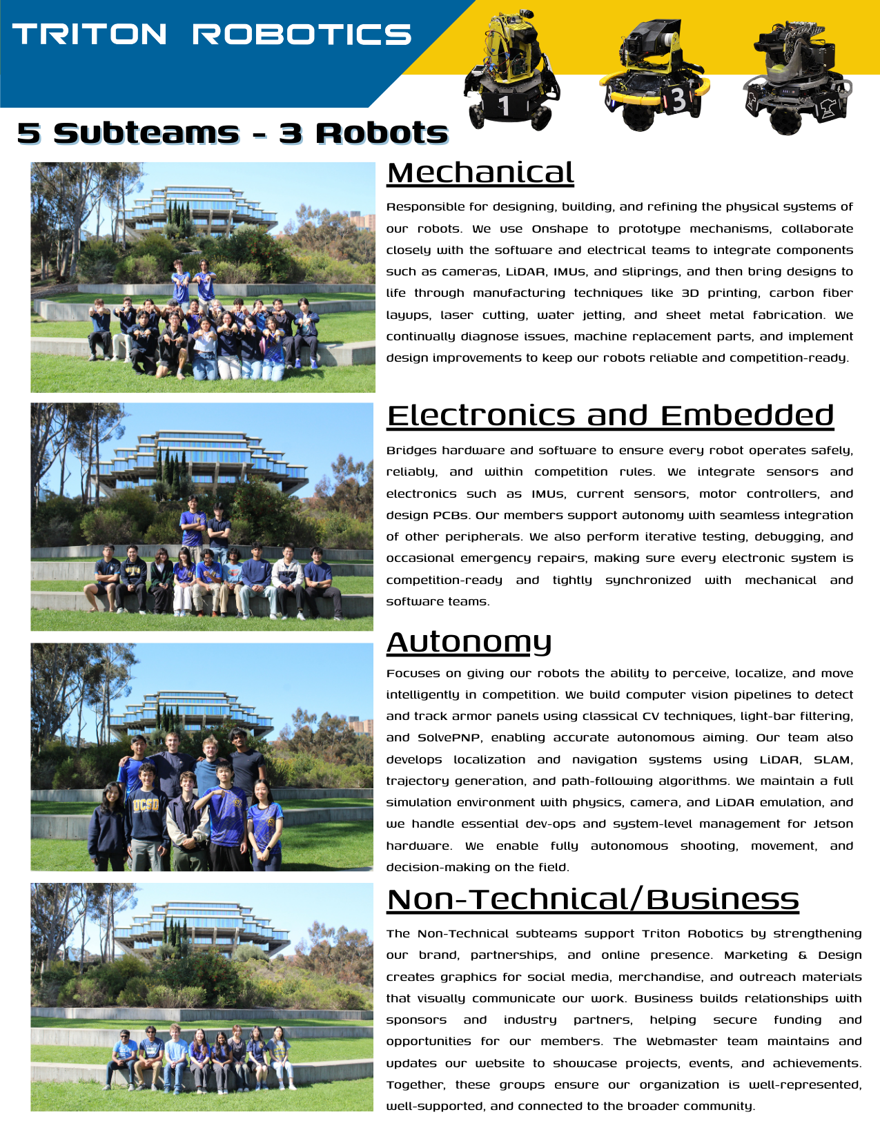 Triton Robotics experience overview